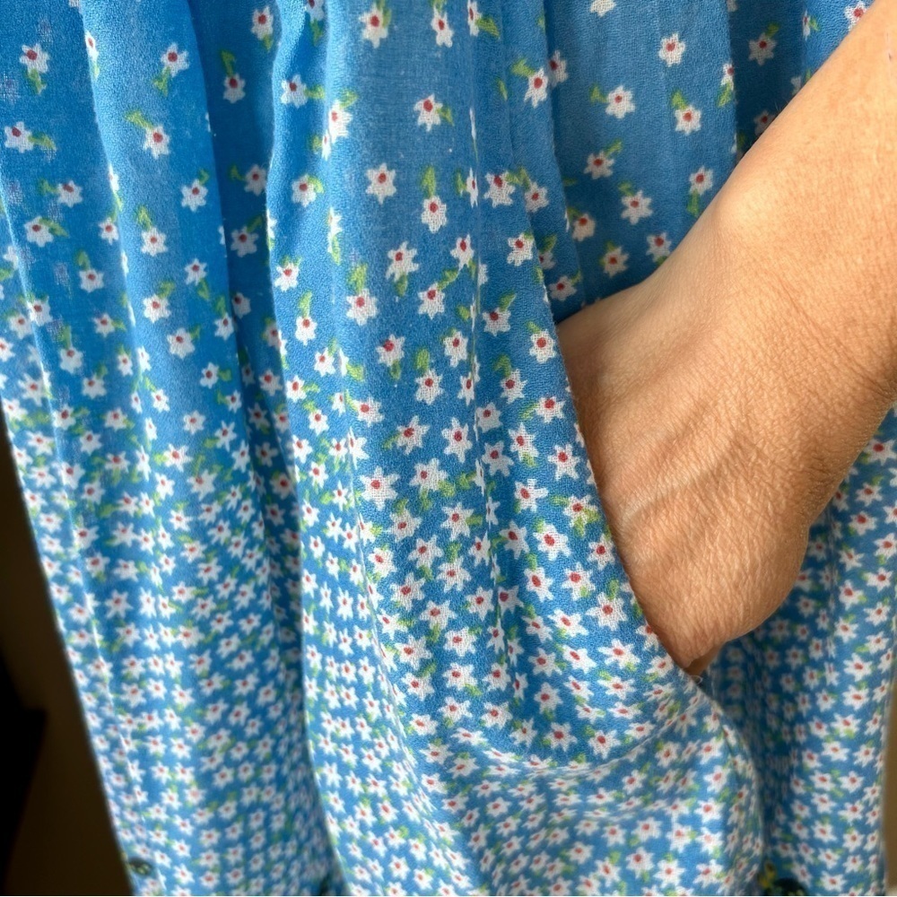 Vintage Page Boy Dallas Maternity Dress Baby Doll Sleeveless Butterfly Floral M - Picture 6 of 14